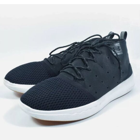 Under Armour Mid Black Charged 24/7 Lace Up Sneakers Running Shoes Sz 9.5 - Picture 2 of 5